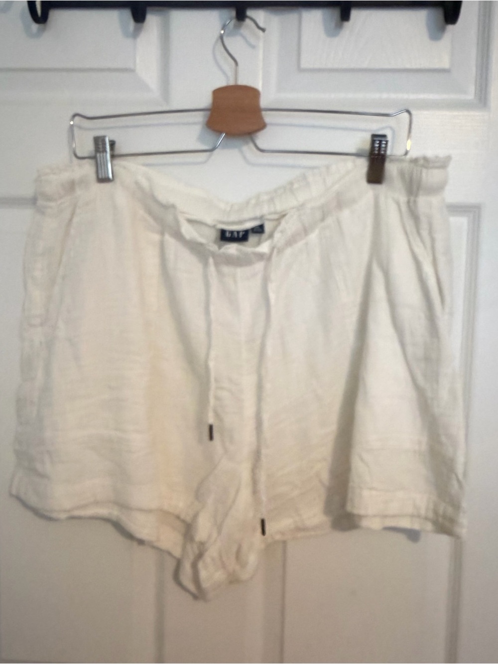 GAP White Gauze Drawstring Shorts